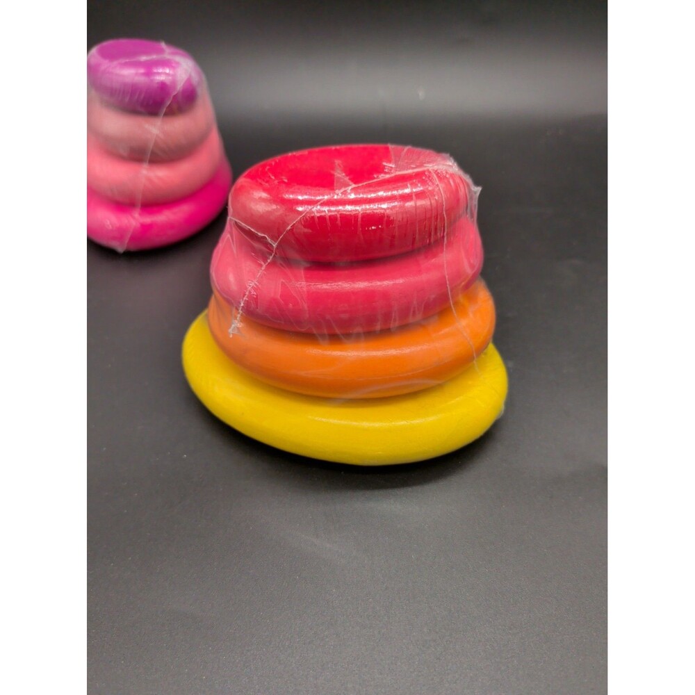Lot of 4 Wooden Rainbow Stacking Toys, Montessori Toddler Learning Set - Picture 6 of 7